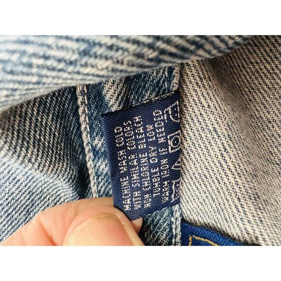 Vintage Winnie the POOH Light Wash Jean Trucker Jacket Disney FUZZY Bear DENIM S - Picture 7 of 11